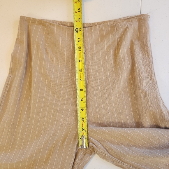 San Souci Wide Leg Crop Cropped High Waisted Rise Trousers Pants Linen Cotton - Picture 6 of 8